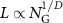 $L \propto N_\textrm{G}^{1/D}$