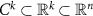 $C^k \subset \mathbb{R}^k \subset \mathbb{R}^n$