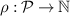 $\rho:\mathcal{P} \rightarrow \mathbb{N}$