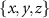 $\{x,y,z\}$
