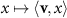 $x \mapsto \langle\textbf{v},x\rangle$