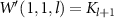 $W^{^{\prime}}(1,1,l) = K_{l+1}$