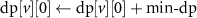 $\text{dp}[v][0] \gets \text{dp}[v][0]+ \text{min-dp}$