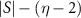 $|S| - (\eta - 2)$