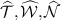 $\widehat{{\mathcal{T}}}, \widehat{{\mathcal{W}}}, \widehat{{\mathcal{N}}}$