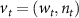 $v_t = (w_t, n_t)$