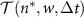 ${\mathcal{T}}(n^*, w, \Delta t)$