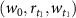 $(w_0, r_{t_1}, w_{t_1})$