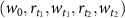 $(w_0, r_{t_1}, w_{t_1}, r_{t_2}, w_{t_2})$