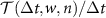 ${\mathcal{T}}(\Delta t, w, n) / \Delta t$