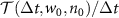 ${\mathcal{T}}(\Delta t, w_0, n_0) / \Delta t$