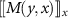 $[\![{M(y, x)}]\!]_x$