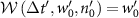 ${\mathcal{W}}\left(\Delta t^{^{\prime}}, w^{^{\prime}}_0, n^{^{\prime}}_0\right) = w^{^{\prime}}_0$