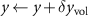 $y \gets y+\delta y_\text{vol}$