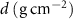 $d \,\,(\mathrm{g\,\,cm}^{-2})$