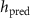 $h_\textrm{pred}$