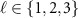 $\ell \in \{1, 2, 3\}$