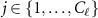 $j \in \{1, \dots, C_\ell\}$