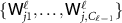 $\{\mathsf{W}^\ell_{j1}, \dots, \mathsf{W}^\ell_{j,C_{\ell-1}}\}$