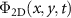 $\Phi_\mathrm{2D}(x,y,t)$