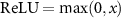 $\mathrm{ReLU} = \max(0,x)$
