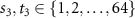 $s_3, t_3 \in \{1, 2, \dots, 64\}$