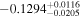 $-{0.1294}_{-0.0205}^{+0.0116}$
