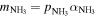 ${m}_{{\mathrm{NH}}_{3}}={p}_{{\mathrm{NH}}_{3}}{\alpha }_{{\mathrm{NH}}_{3}}$