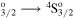 ${}_{3/2}^{{\rm{o}}}\longrightarrow {}^{4}{{\rm{S}}}_{3/2}^{{\rm{o}}}$