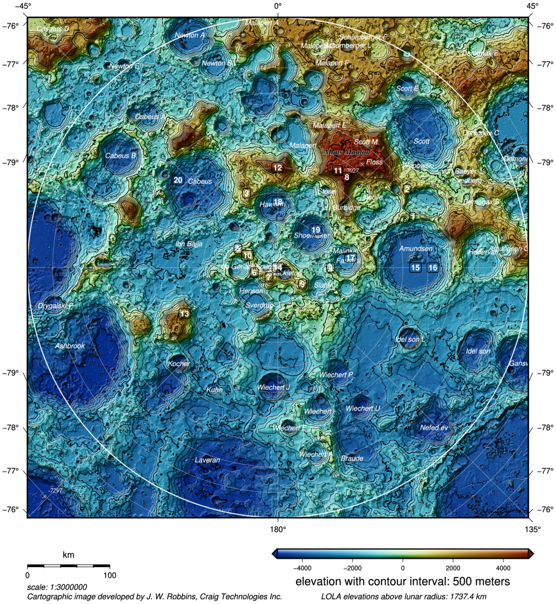 Shallow Crustal Density in the Lunar South Polar Region - IOPscience