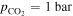 ${p}_{{{\rm{CO}}}_{2}}=1\,{\rm{bar}}$