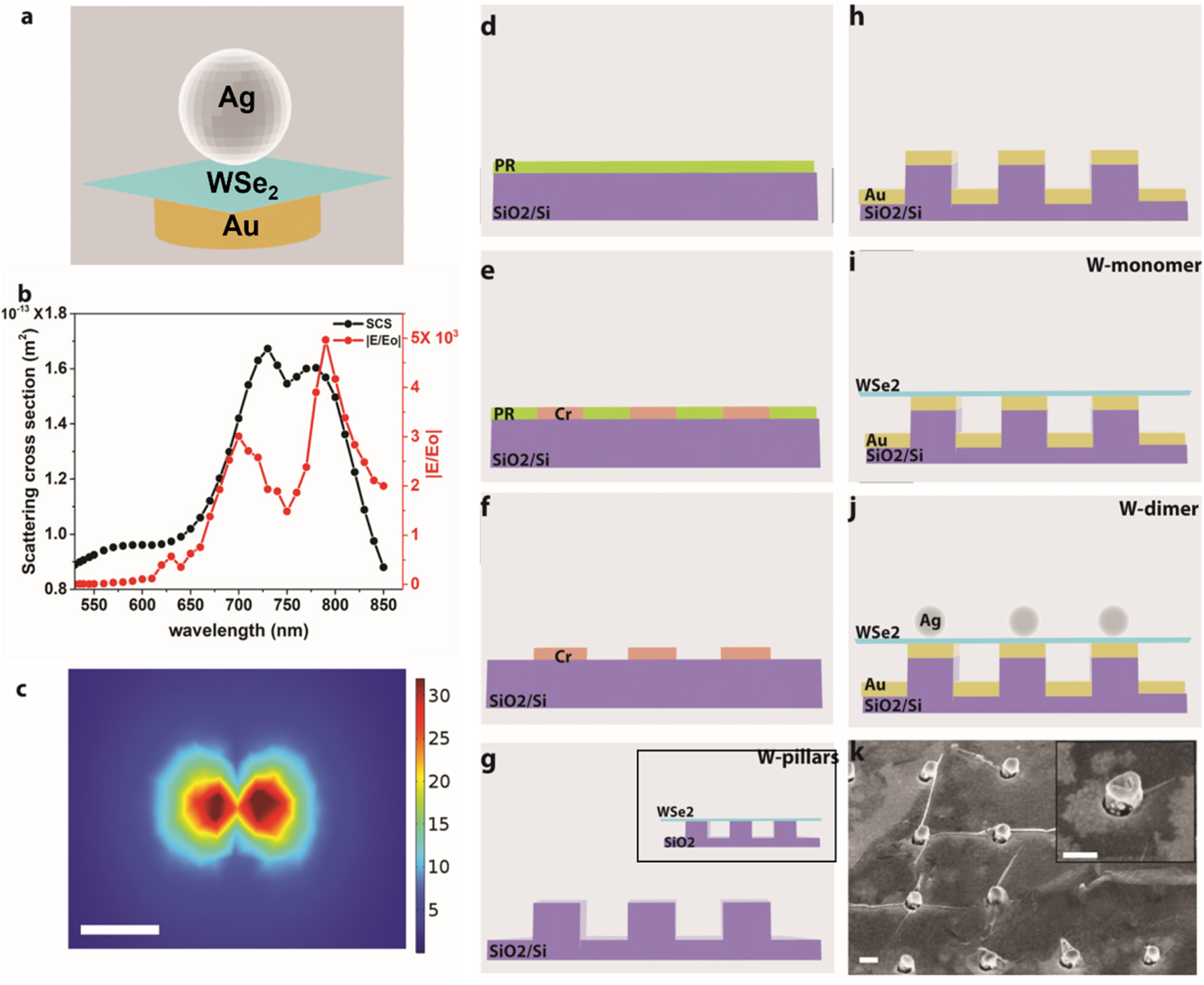 Characterization of monolayer WSe2 sandwiched in a hetero-plasmonic ...