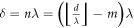 $\delta =n\lambda =\left(\lfloor \tfrac{d}{\lambda }\rfloor -m\right)\lambda $