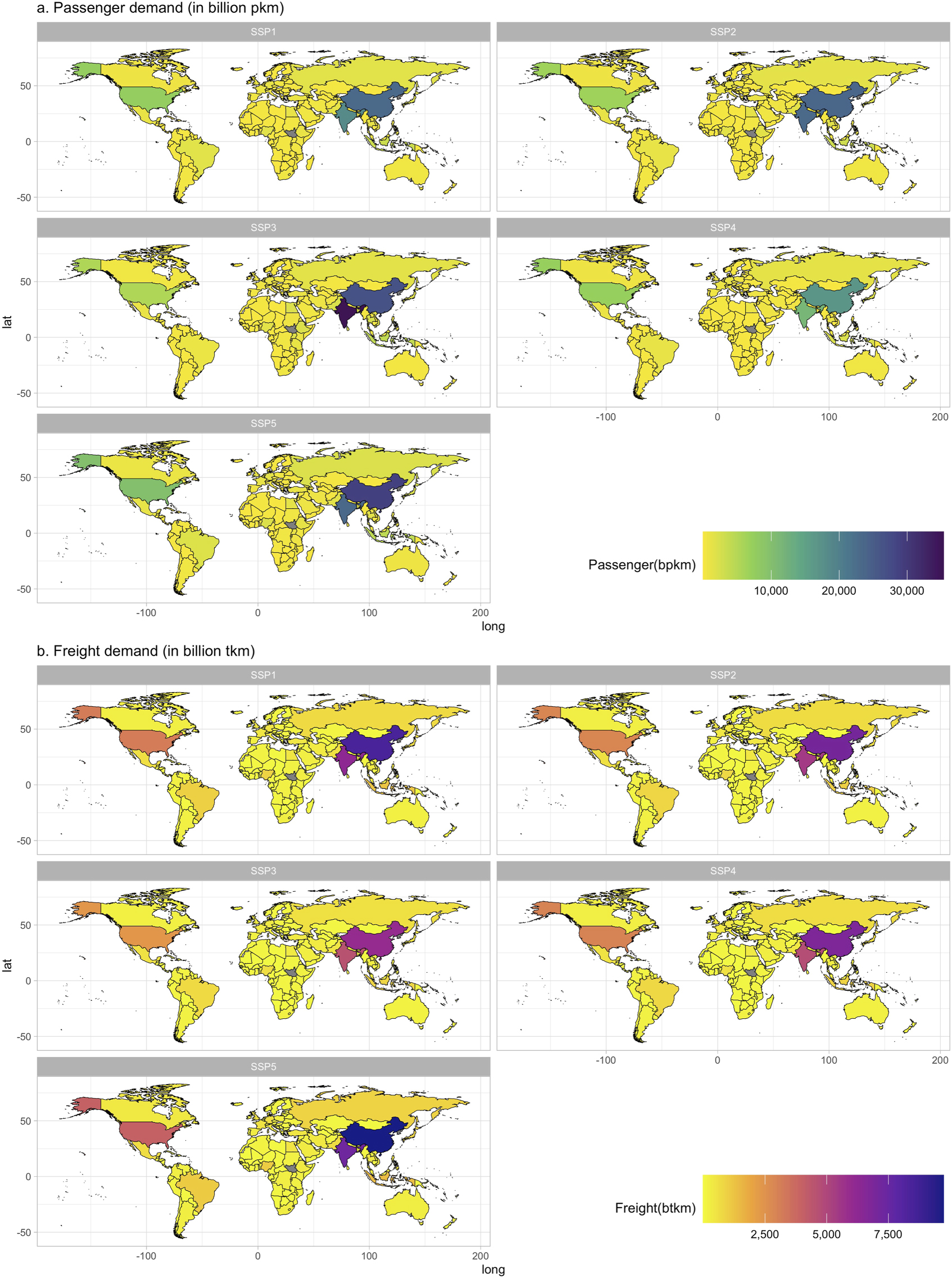 Estimating global demand for land-based transportation
